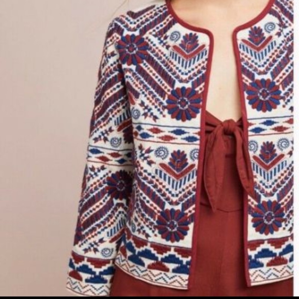 by Anthropologie embroidered jacket